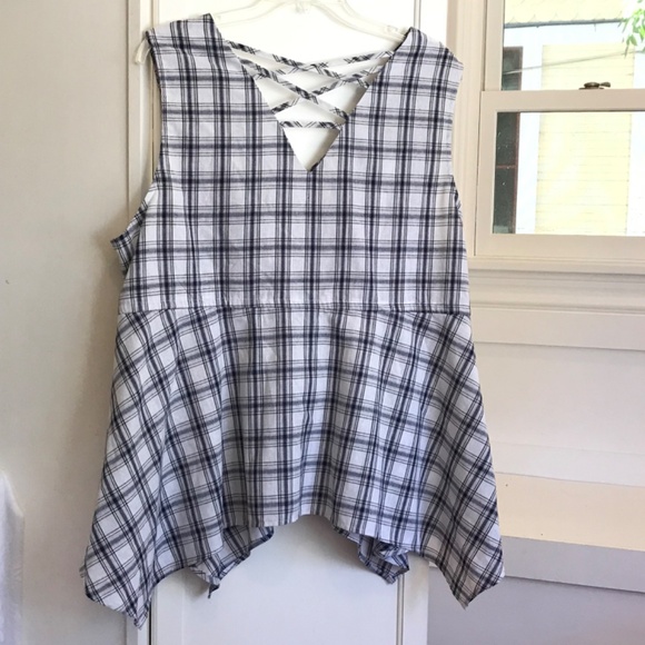 SUZANNE BETRO Sleeveless Tunic Blouse Plaid Tank Top Women’s Plus Size 4X NWT - Picture 13 of 16